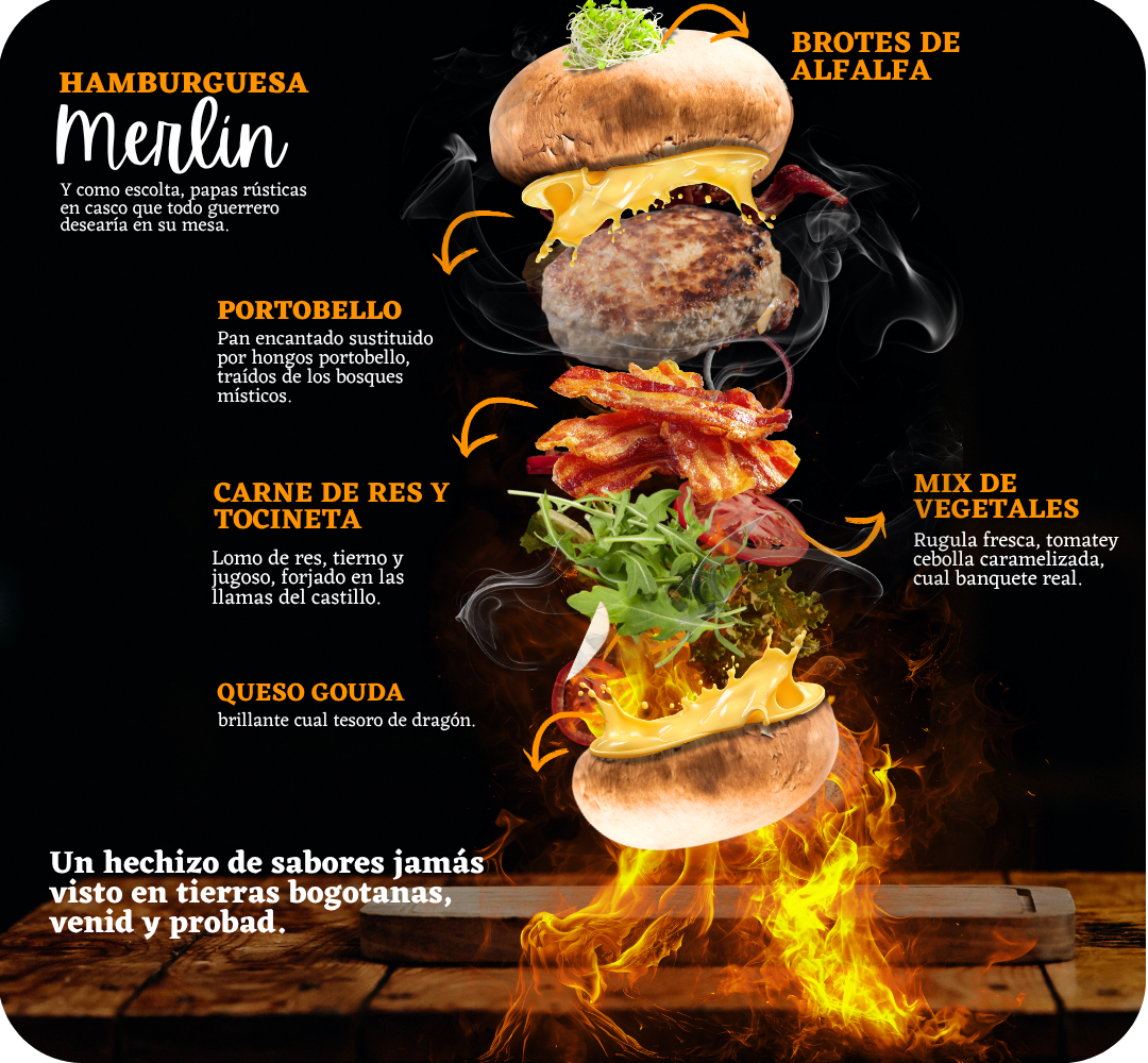 HAMBURGUESA MERLÍN CON PORTOBELLO